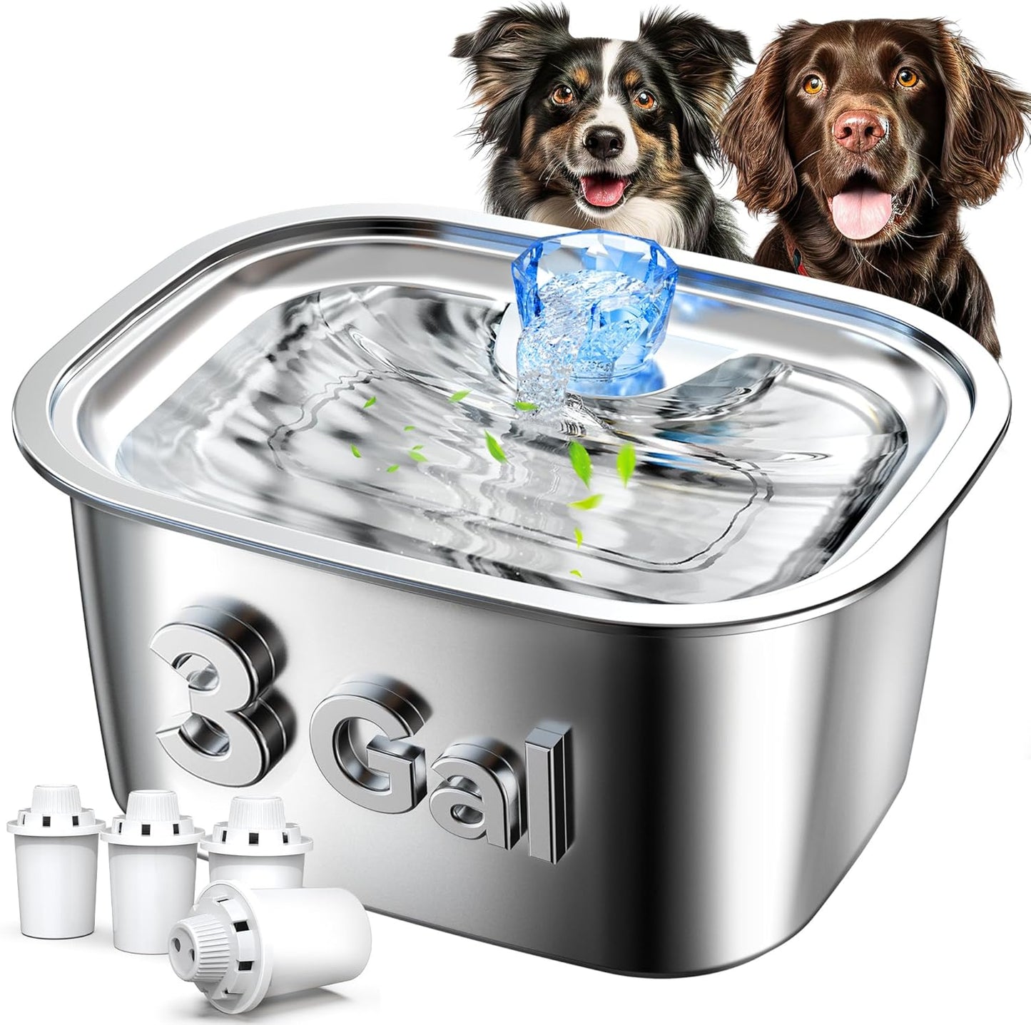 3Gallon Stainless Steel Dog Water Fountain for Large Dogs-0
