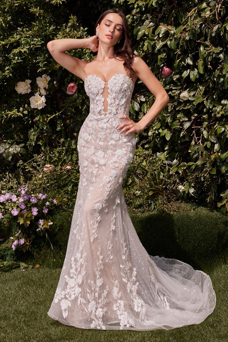 Fit & Flare Lace Contrast Bridal Gown-0