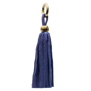 Leather Tassel -Blue-Gray-0