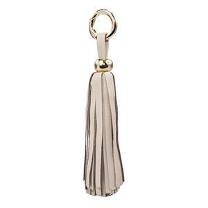 Leather Tassel - Nude/Gold-0