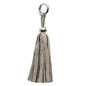 Leather Tassel - Silver/Tan-0