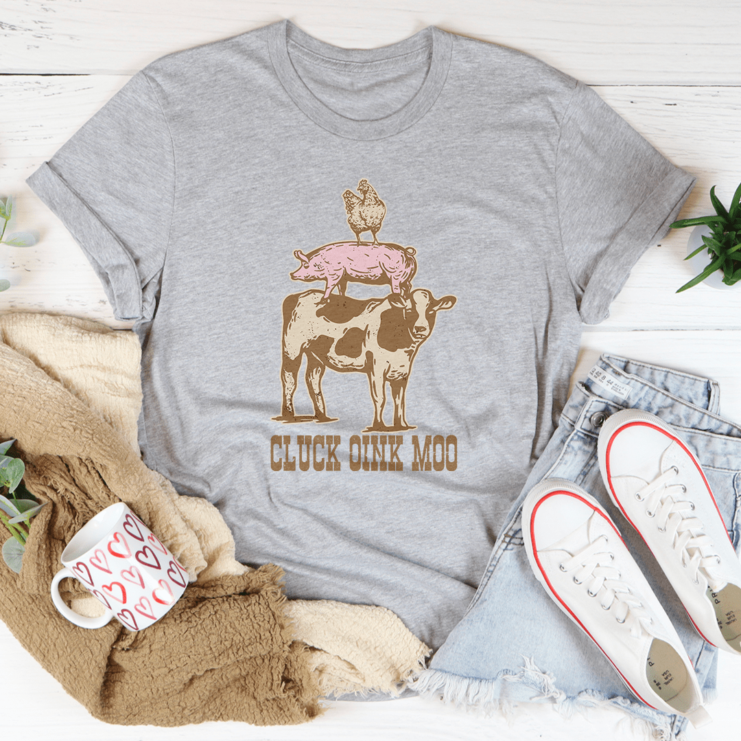 Cluck Oink Moo Tee-1