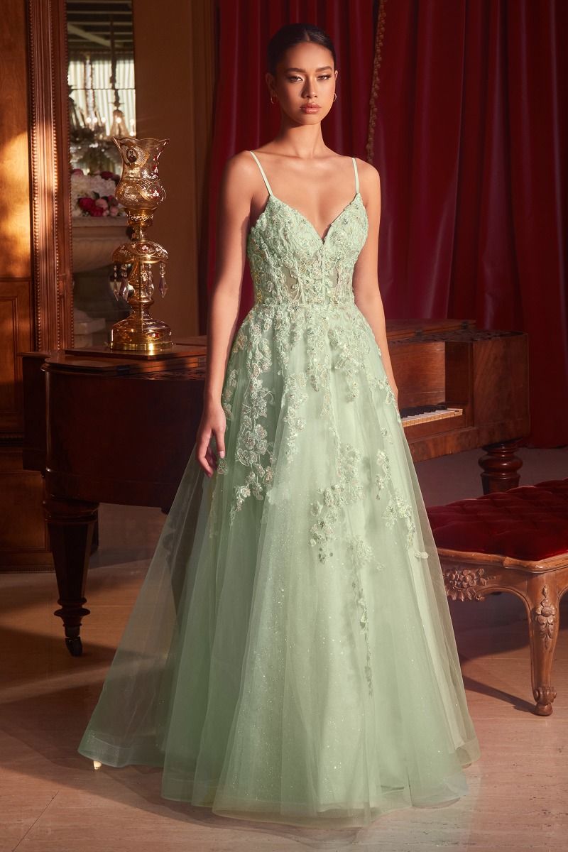 Floral Appliqued Ball Gown-2