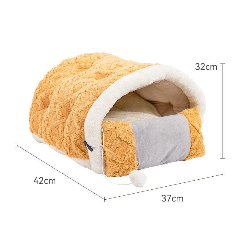 Cozy Cave Cat Bed: Arctic Velvet Game Console-1