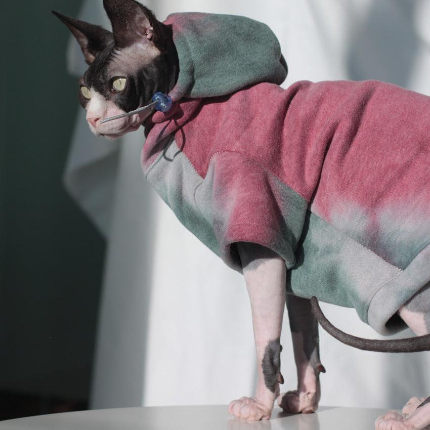 Cozy Pet Lovers' Tie-Dye Hooded Sweater For Autumn And Winter-2