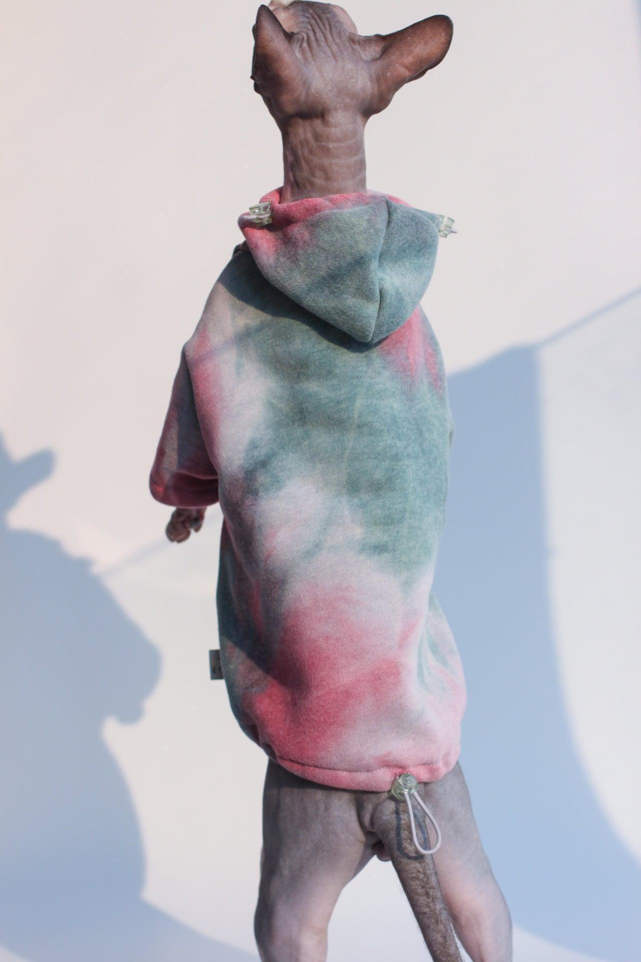 Cozy Pet Lovers' Tie-Dye Hooded Sweater For Autumn And Winter-3