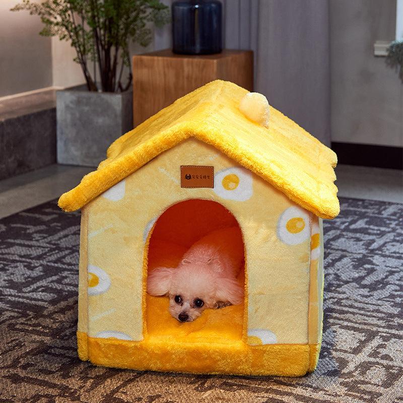 Cozyfold Pet House: Foldable Winter Bed & Enclosed Cave For Dogs And Cats-5