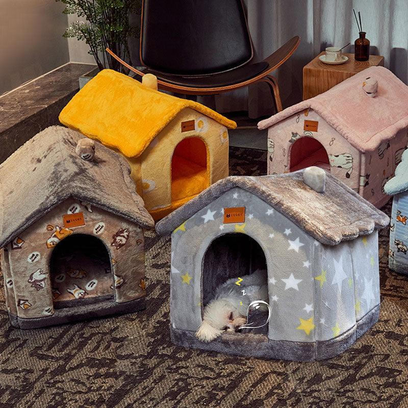 Cozyfold Pet House: Foldable Winter Bed & Enclosed Cave For Dogs And Cats-0
