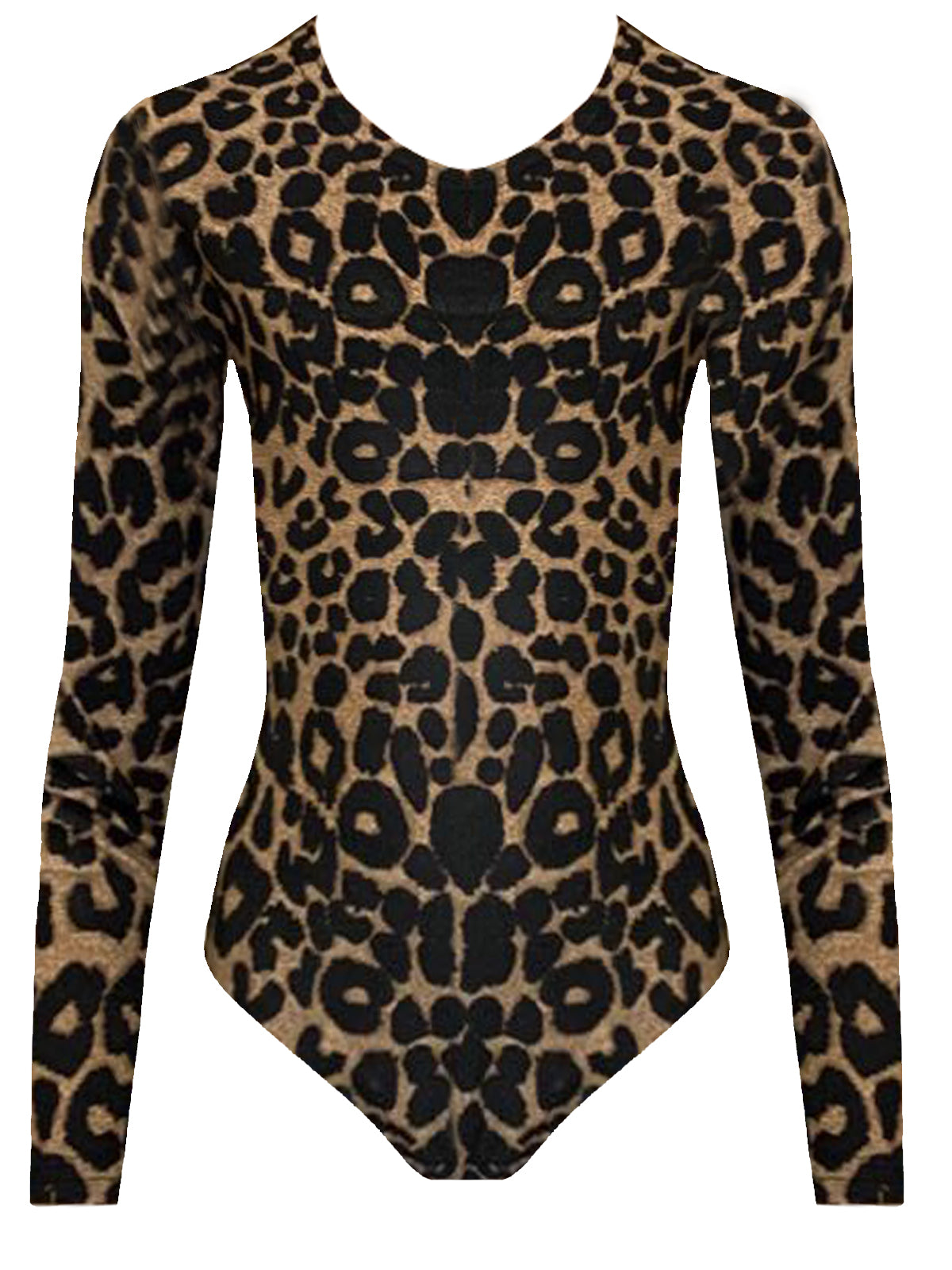 Crazy Chick Girls Microfibre Leopard Print Full Sleeve Leotard-0