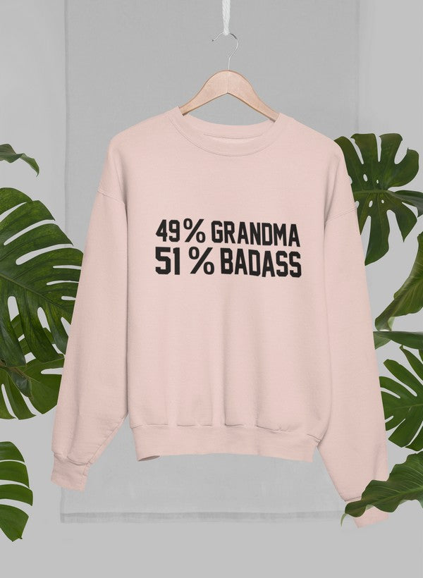 49% Grandma 51% Badass Sweat Shirt-1