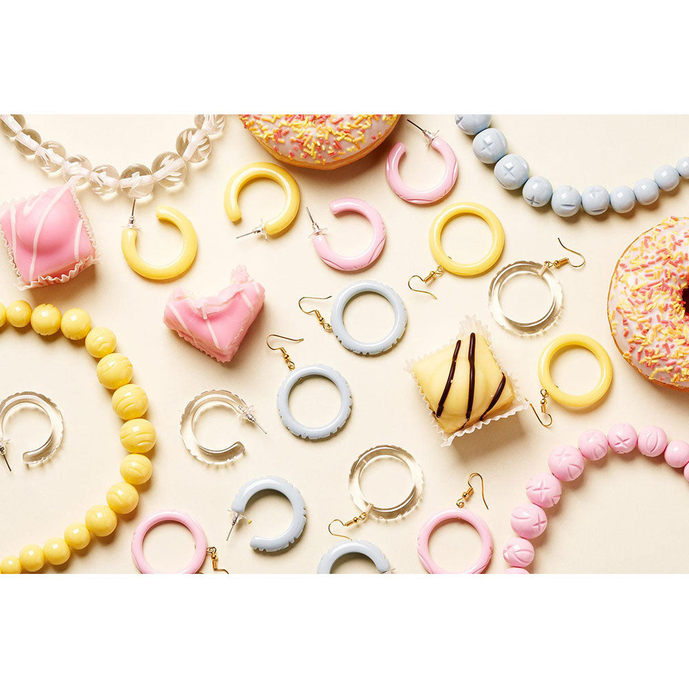 Crystal Heavy Carve Drop Hoop Earrings by Splendette-2