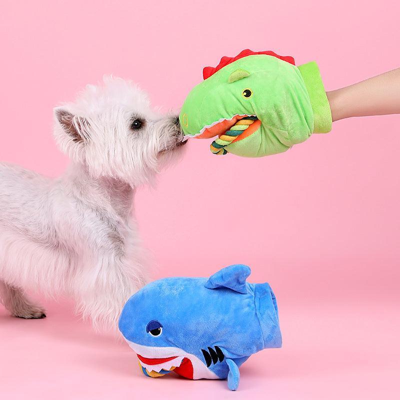 Cuddly Critter Plush Dog Toy - Monster Shark-3