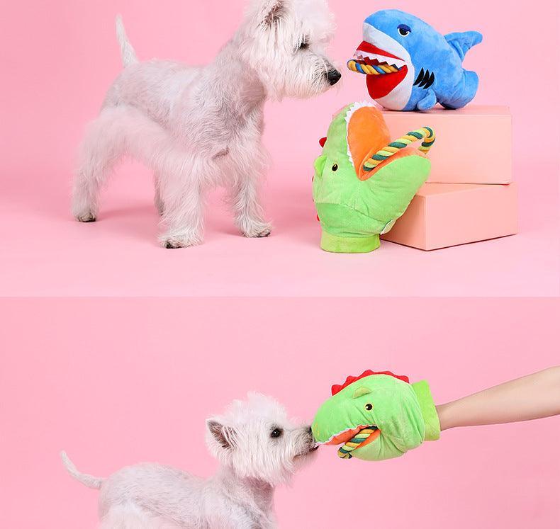 Cuddly Critter Plush Dog Toy - Monster Shark-1