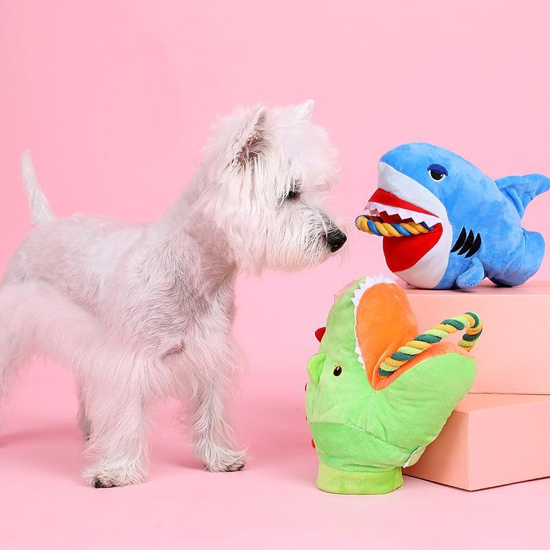 Cuddly Critter Plush Dog Toy - Monster Shark-2