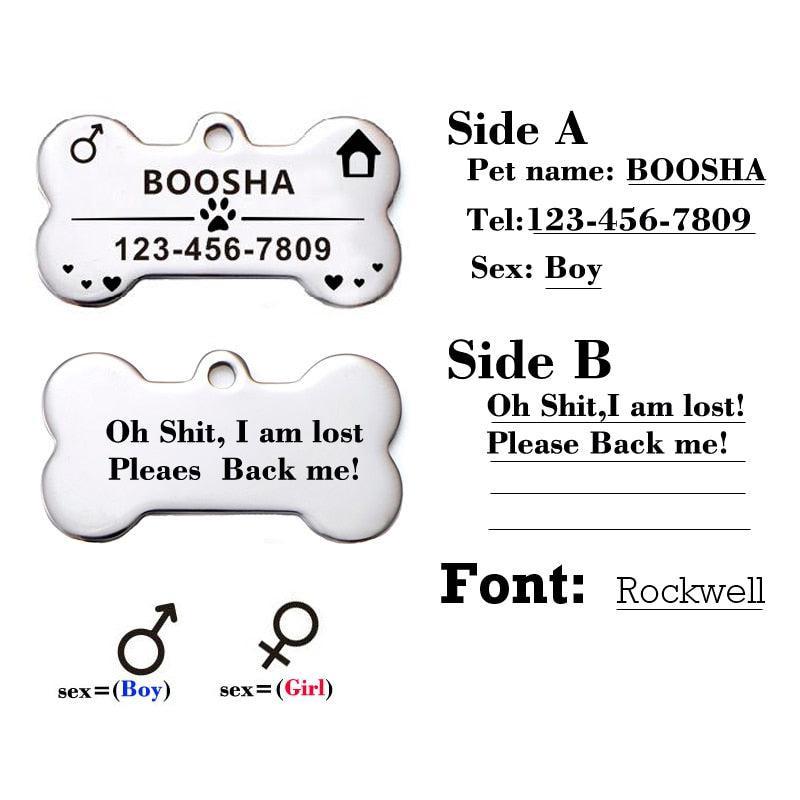 Custom Engraved Stainless Steel Pet Id Tag-2