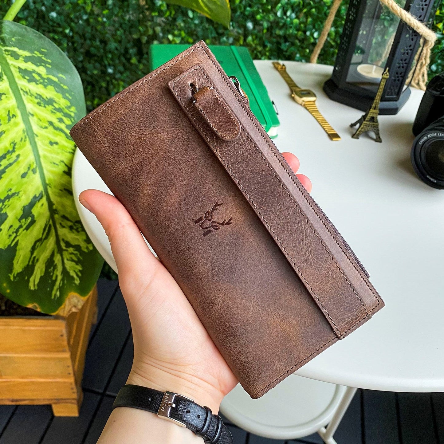 Mannu - Genuine Leather Large Wallet with Hand Band-7