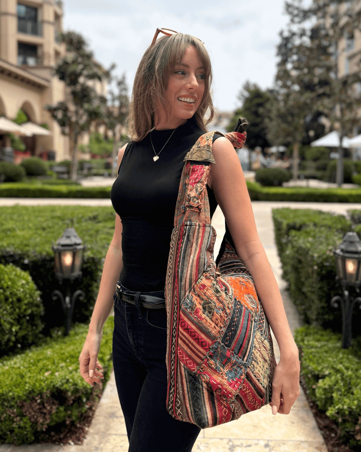 Kathmandu Collection Quilted Patchwork Hobo Bag-4