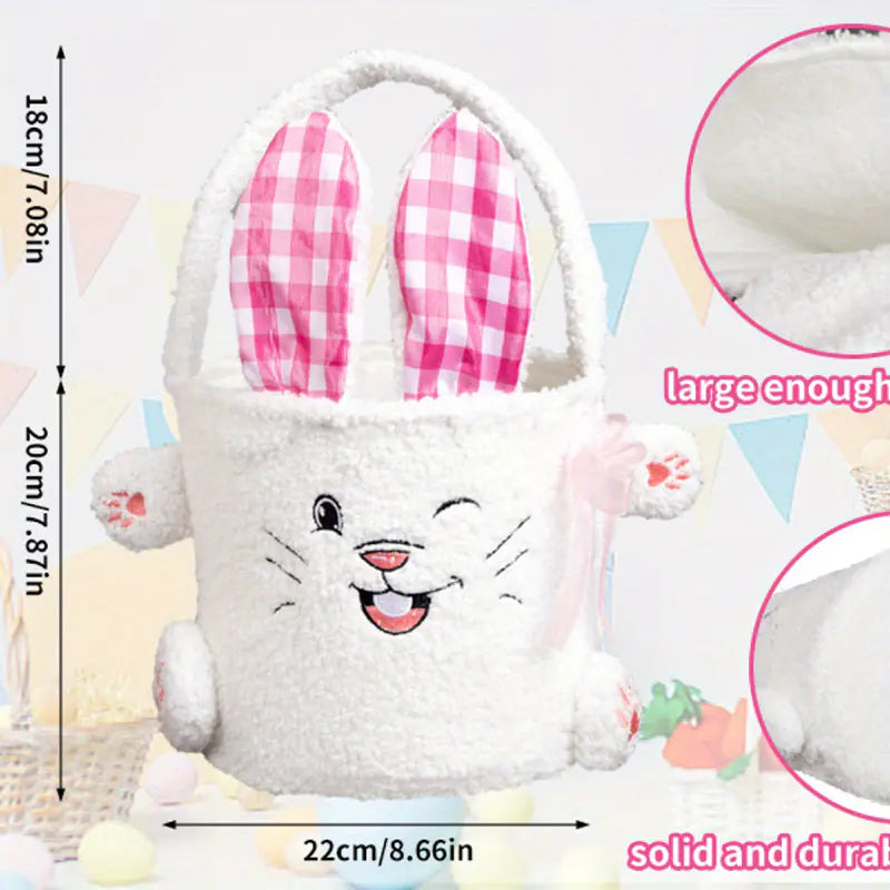 Easter Bunny Candy Bag Plush Storage Basket Decor