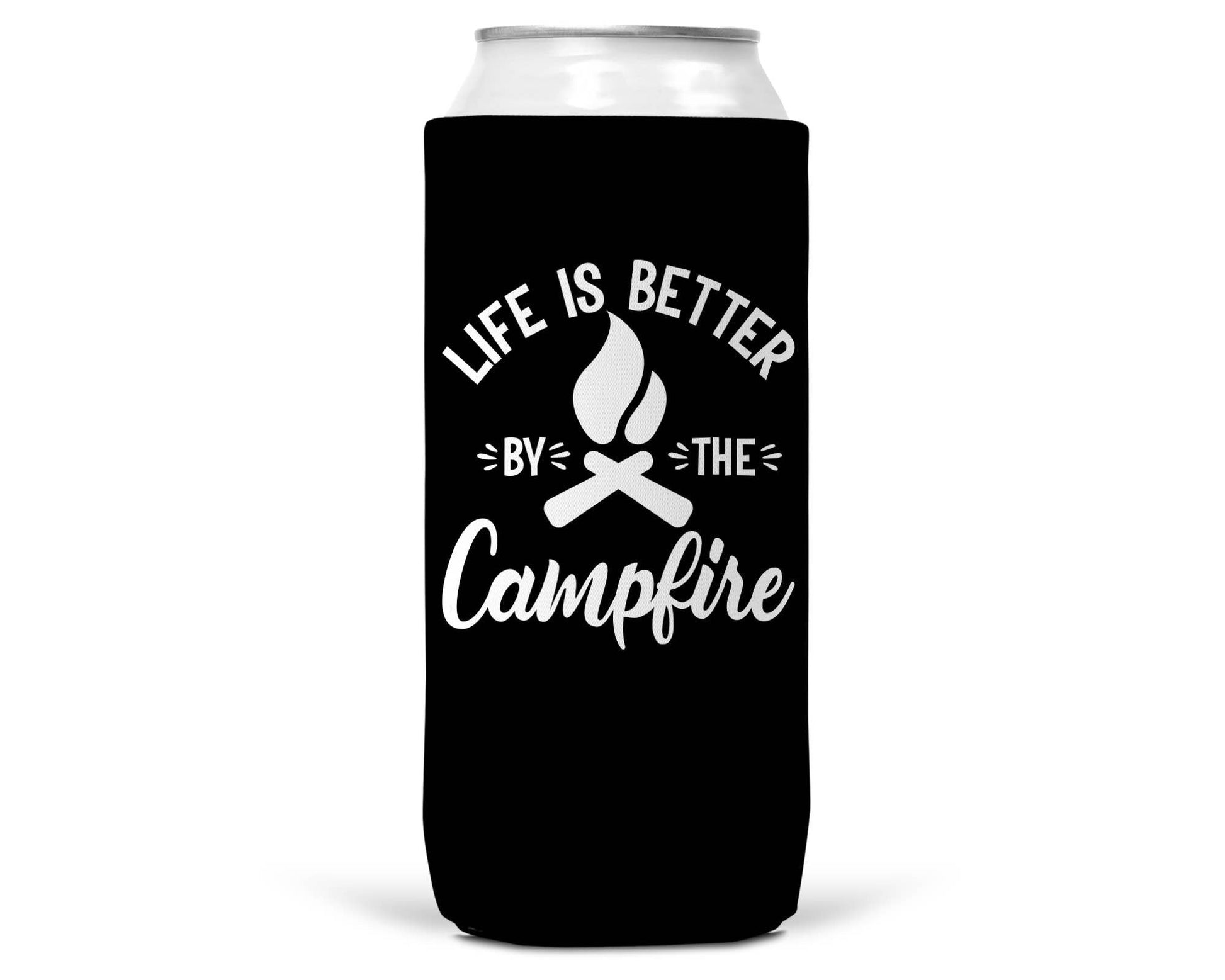 Life Is Better By The Campfire SLIM CAN Coozie/Cooler-1