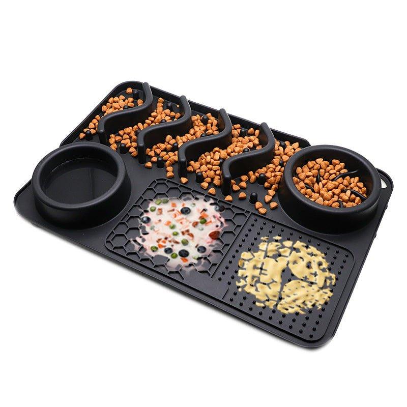 Dog Silicone Licking Pad Pet Licking Mat Silicone Mat Multifunctional Food Bowl-4