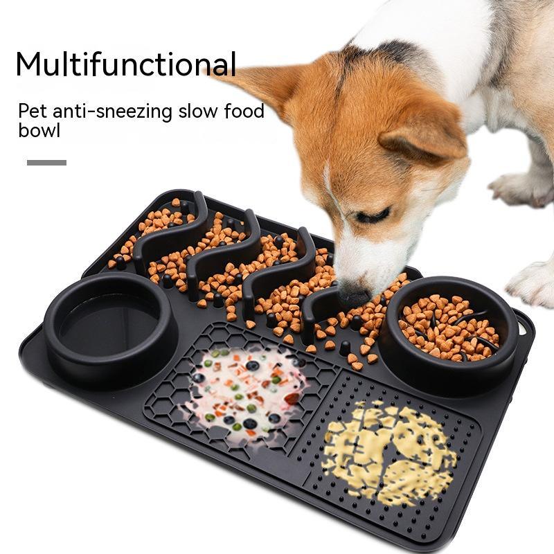 Dog Silicone Licking Pad Pet Licking Mat Silicone Mat Multifunctional Food Bowl-0