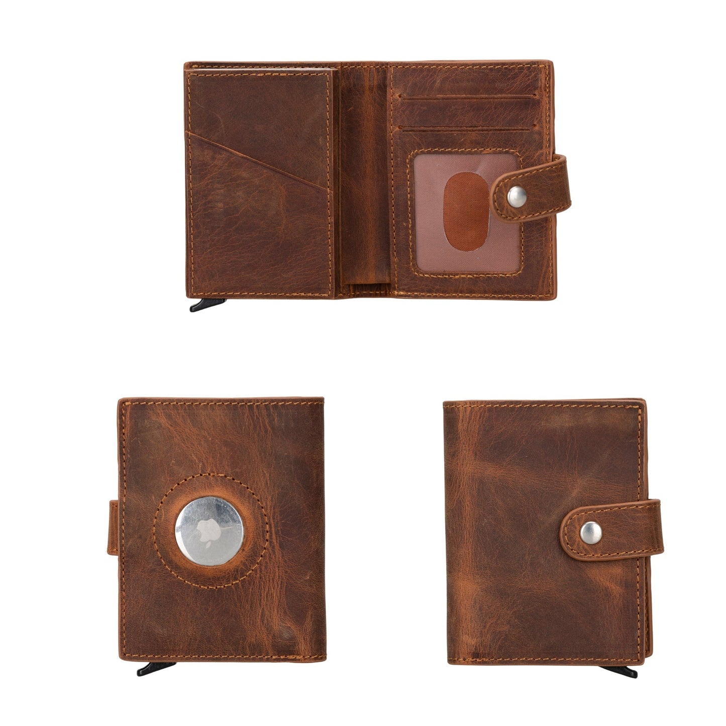 Douglas Genuine Leather Pop-Up Wallet with AirTag Slot - RFID Blocking Cardholder-9