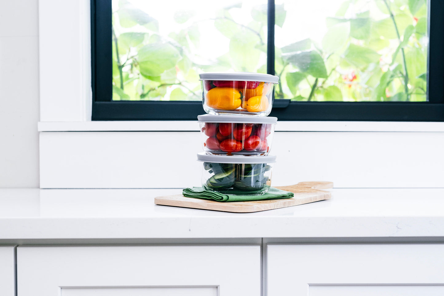 Glass Food Storage Containers - 6 Piece 2 Cup Set (3 Containers + 3 Lids)-4