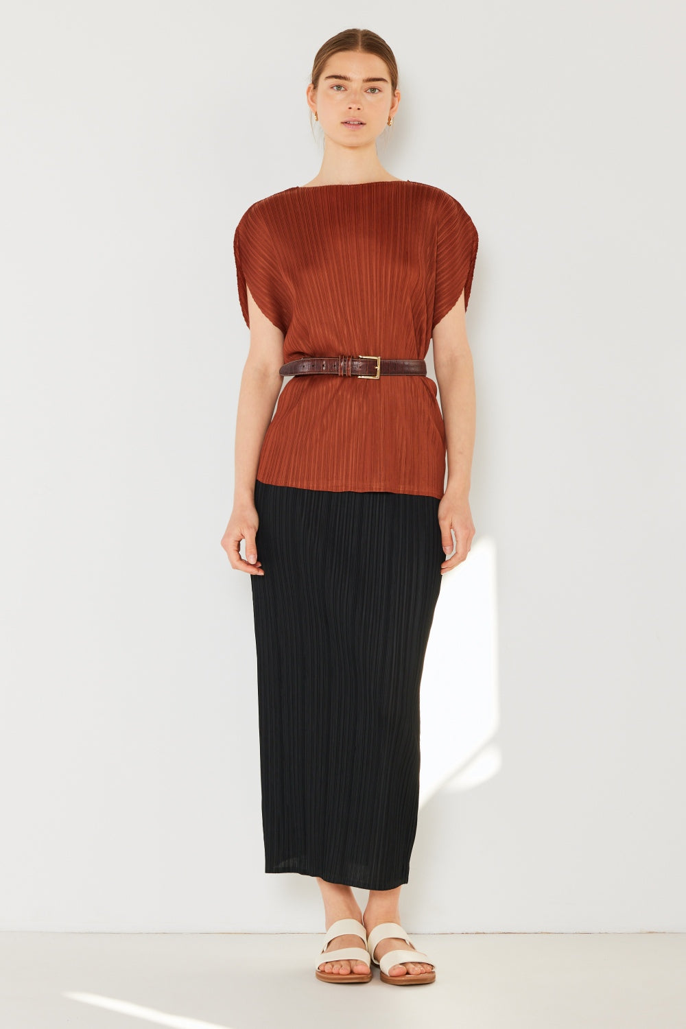 Marina West Swim Pleated Midi Pencil Skirt-5