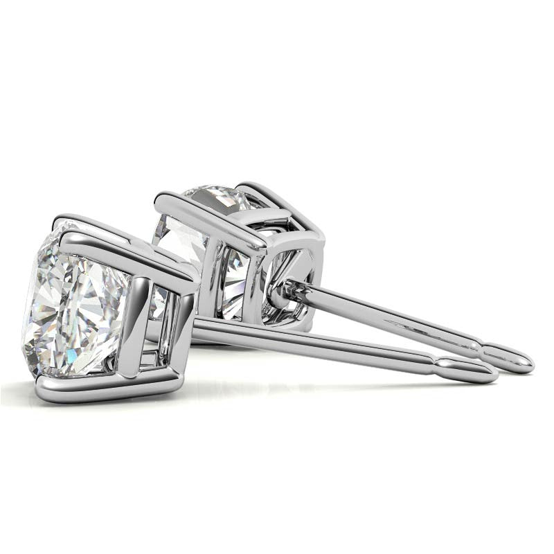 2.00 CTW Lab Created Moissanite Round Stud Earrings in Sterling Silver - 6mm Stones-2