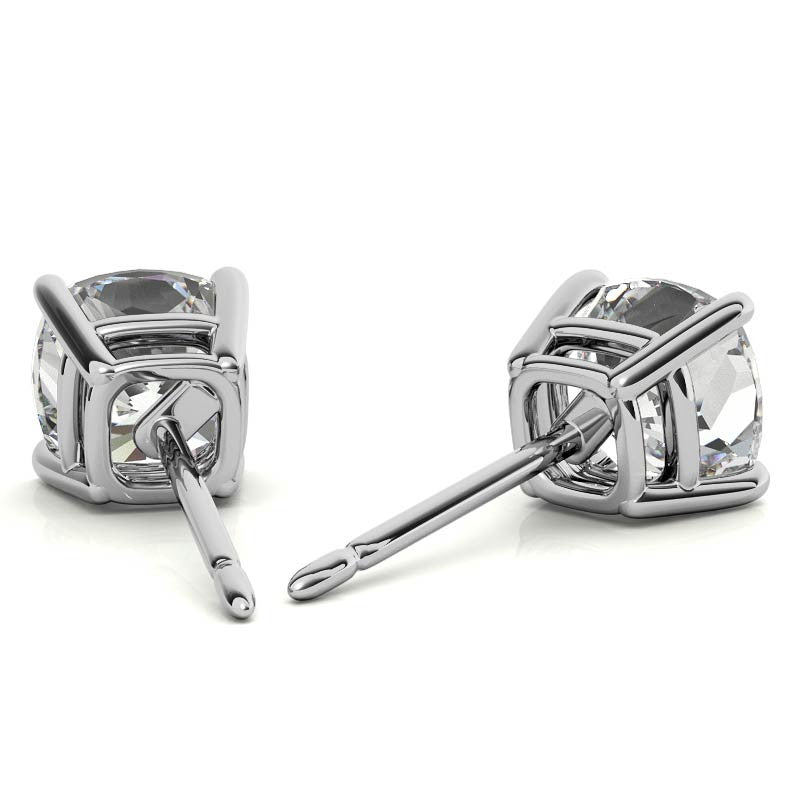 2.00 CTW Lab Created Moissanite Round Stud Earrings in Sterling Silver - 6mm Stones-3