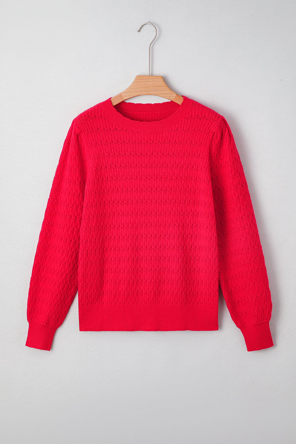 Kay Knit Ribbed Cuffs Crew Neck Sweater-6