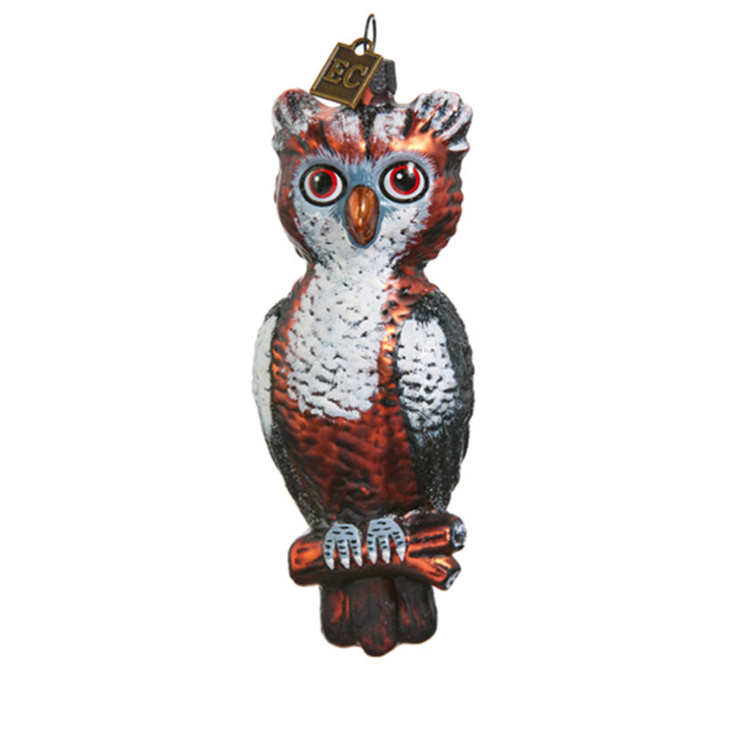 4.75" Give A Hoot Glass Ornament by Eric Cortina-0