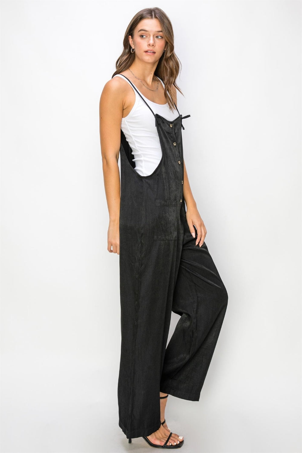 HYFVE Half Button Sleeveless Straight Jumpsuit-2