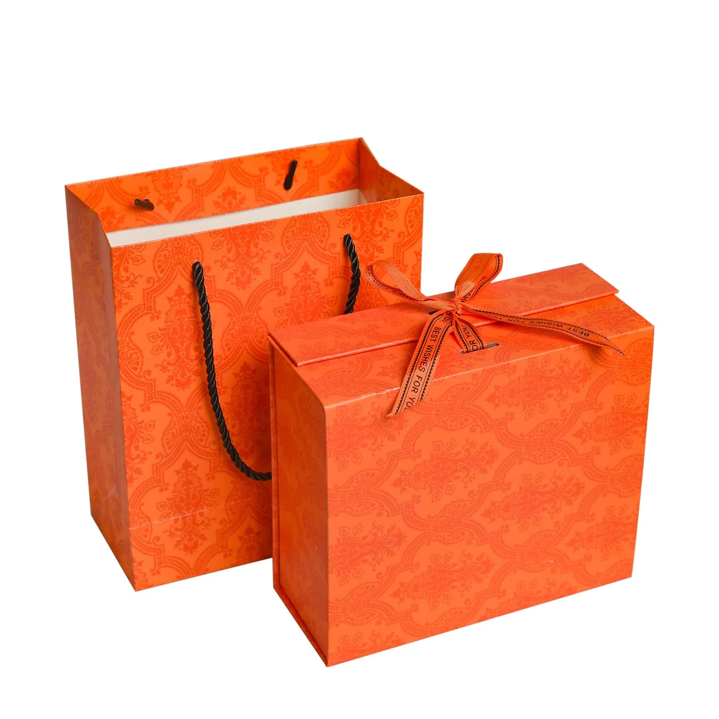 GP SUP Big Gift Box for Presents with Ribbon,Magnetic Closure Gift Boxes ,Collapsible Gift Box (Orange 13×10×5.5 Inches)