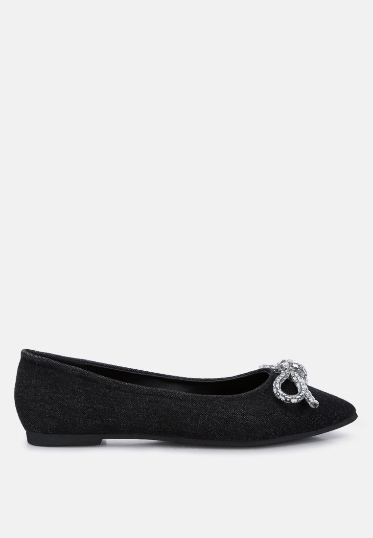 Ellerby Embellished Bow Detail Ballet Flats-5