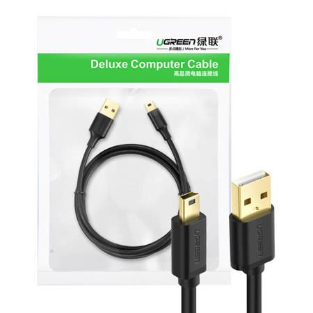 Cablu Date Ugreen US132 USB 2.0 A Male To Mini USB 5Pin Male 1m, Black (ug10355B)-0