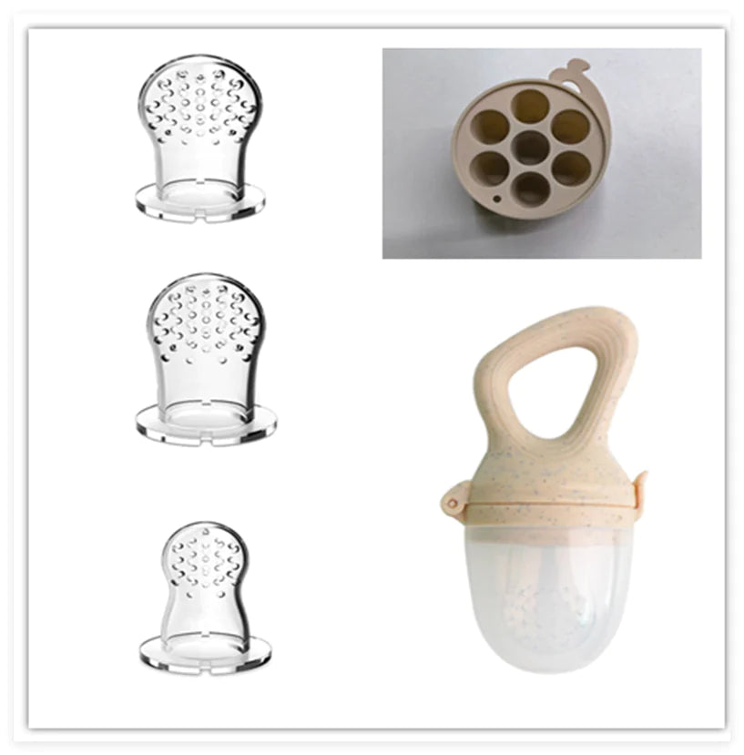 Baby Wheat Straw Food Feeder with Silicone Nipple