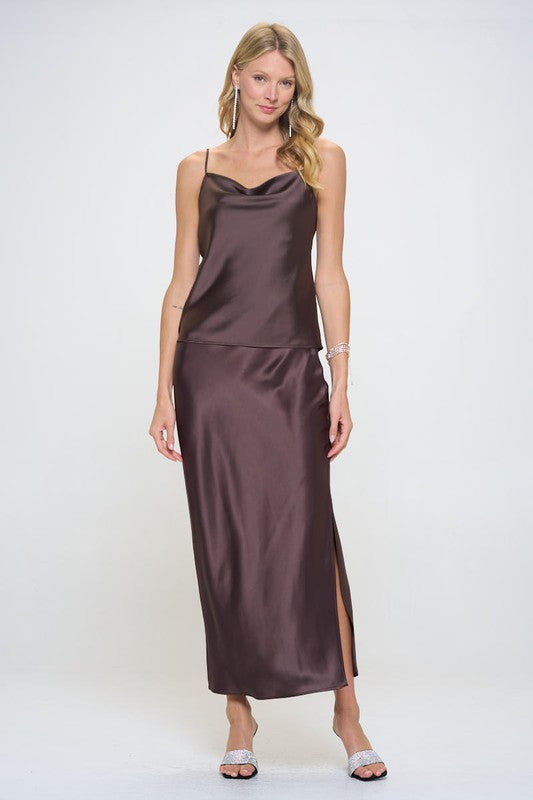 Solid Silky Satin Tank Top-2