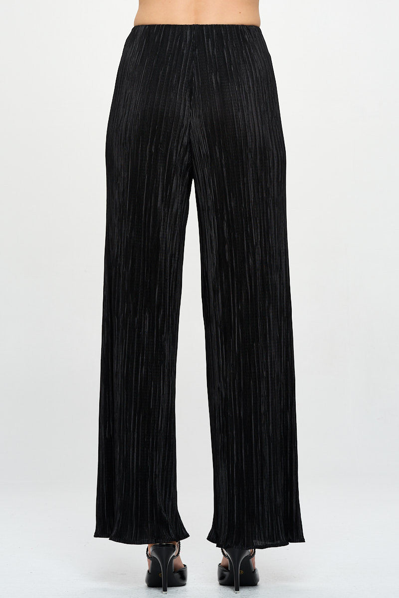 Vibrant Plisse Lined Straight Pants-1