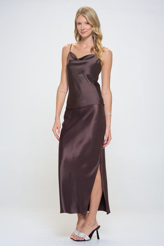 Solid Silky Satin Tank Top-3