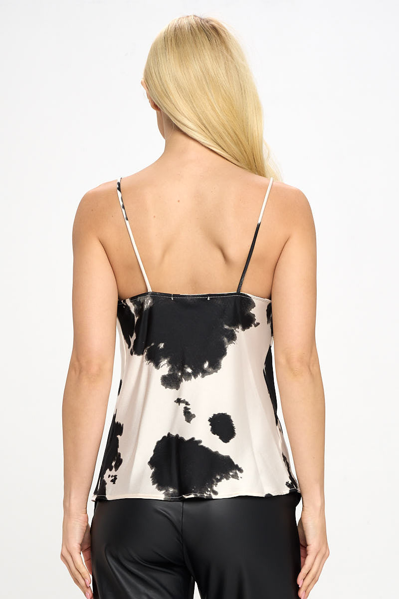 Cow Print Silky Satin Tank Top-3