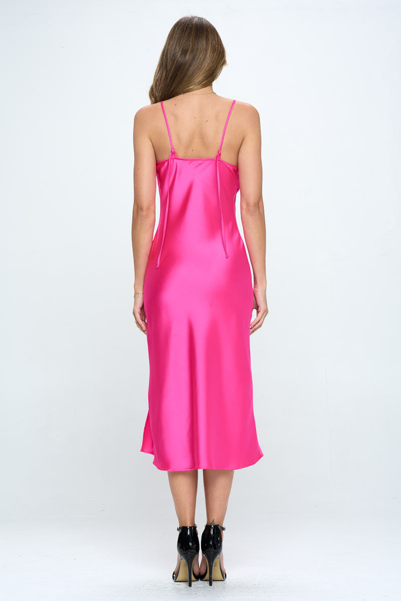 Satin Bias Slip Dress with Slit-4