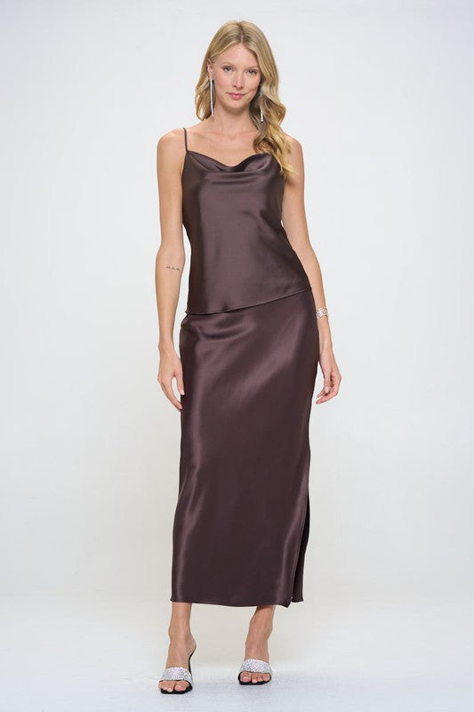 Solid Silky Satin Tank Top-1