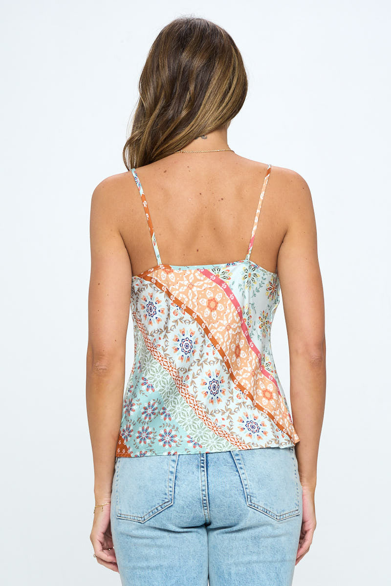 Print Cowl Neck Top-3
