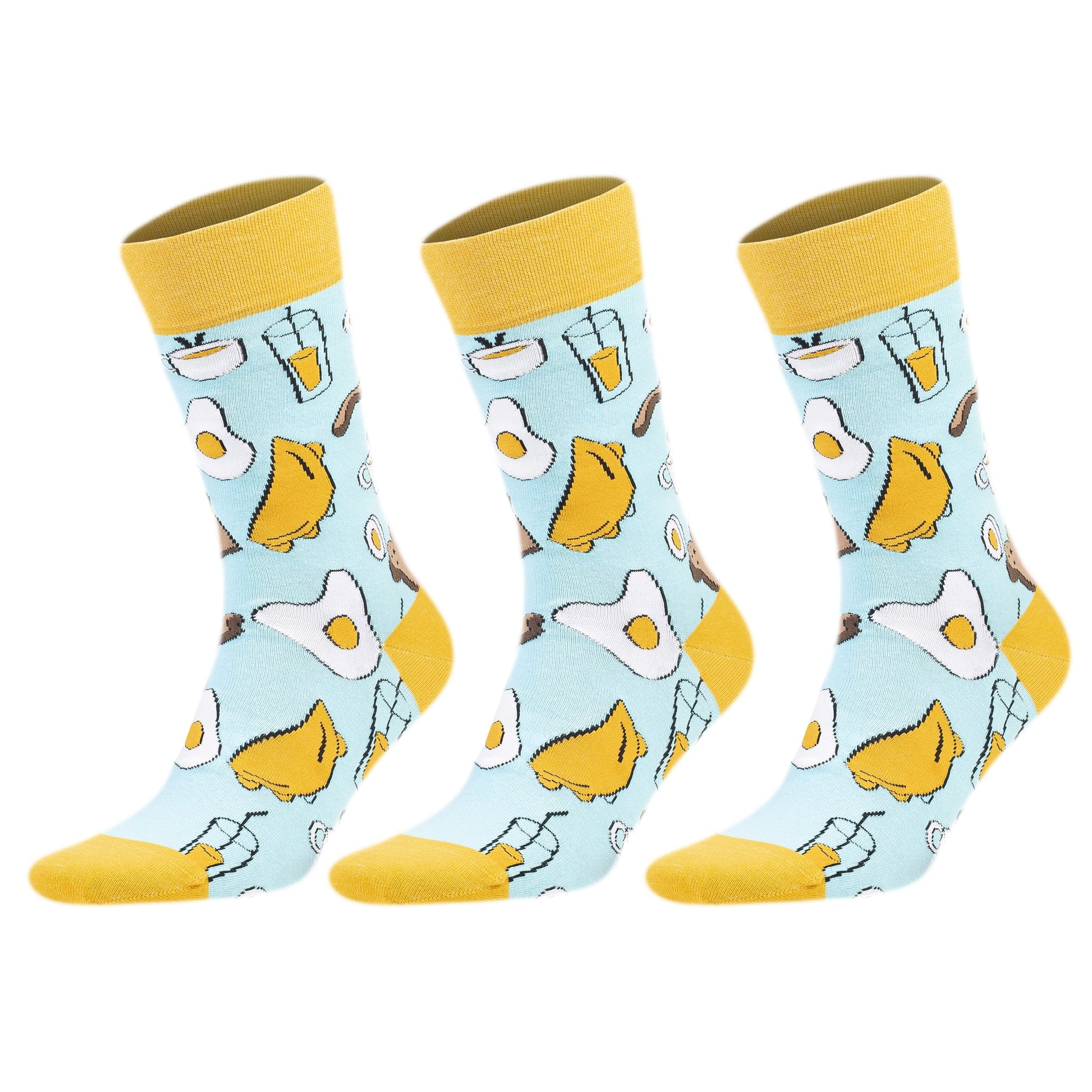 3 Pairs Men's & Women's Colorful Novelty Crew Socks – Fun Cotton Dress Socks-0