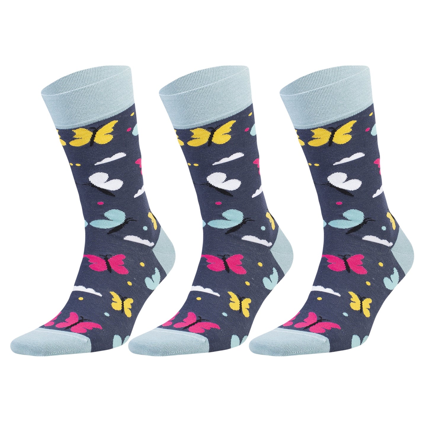 3 Pairs Men's & Women's Colorful Novelty Crew Socks – Fun Cotton Dress Socks-9