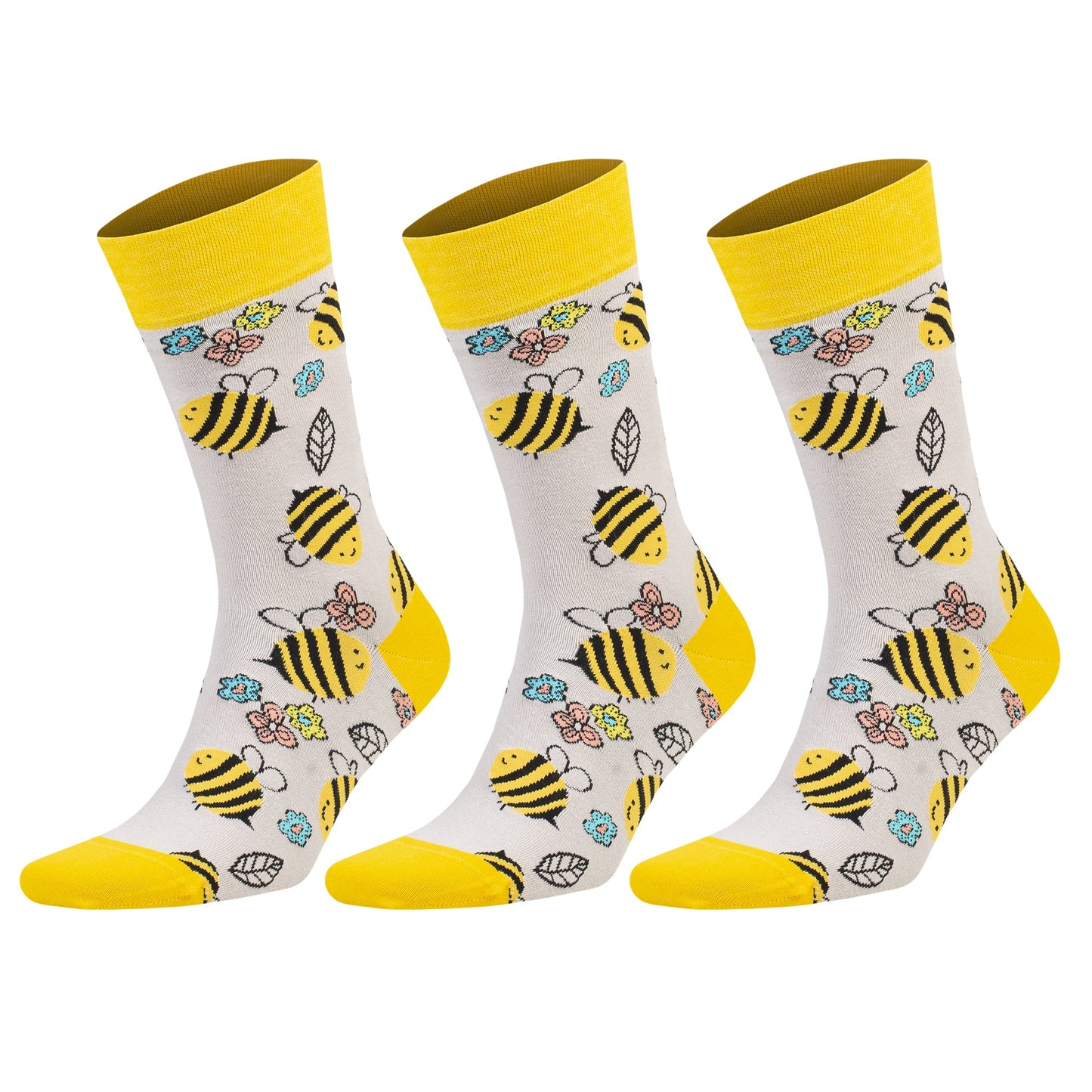 3 Pairs Men's & Women's Colorful Novelty Crew Socks – Fun Cotton Dress Socks-2
