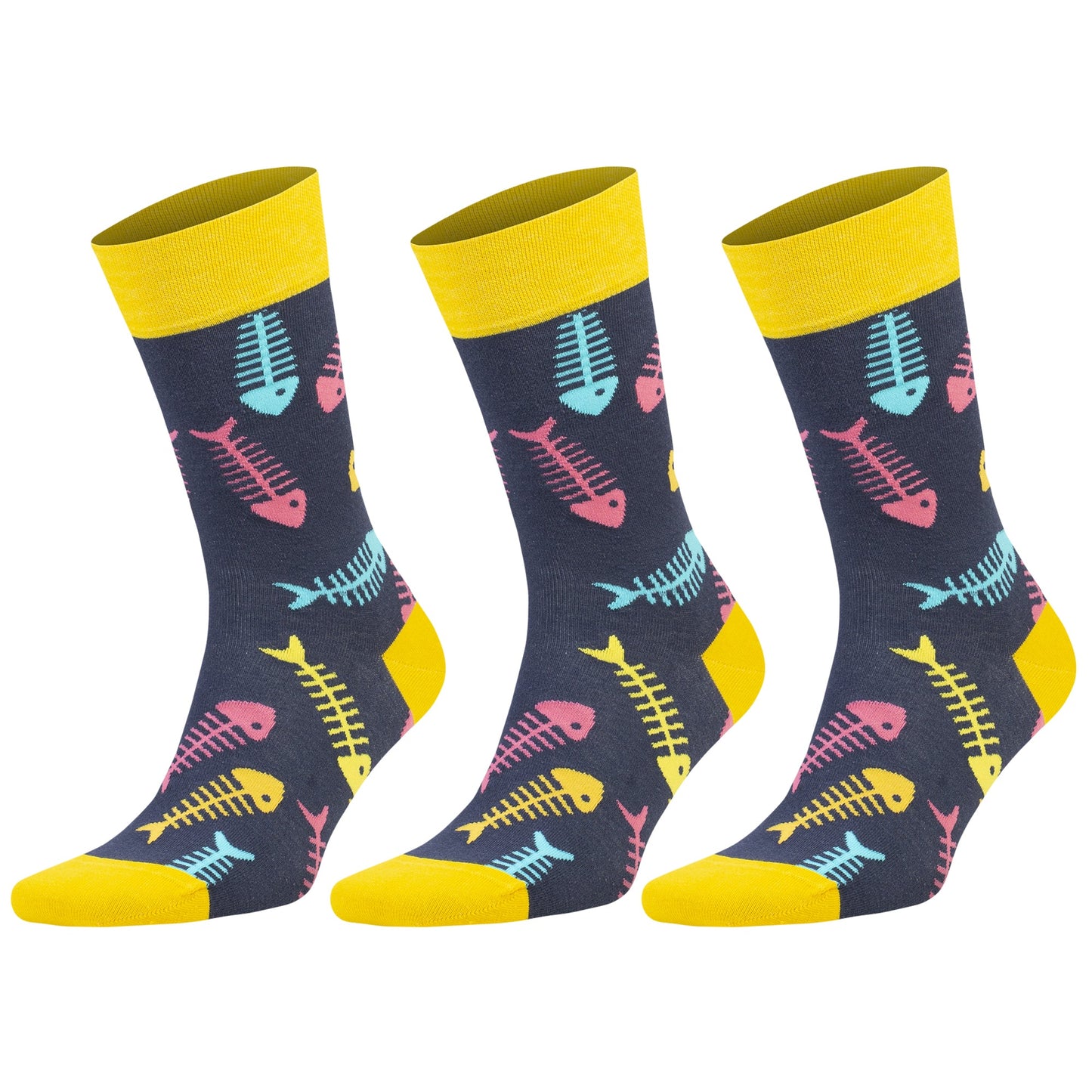 3 Pairs Men's & Women's Colorful Novelty Crew Socks – Fun Cotton Dress Socks-4