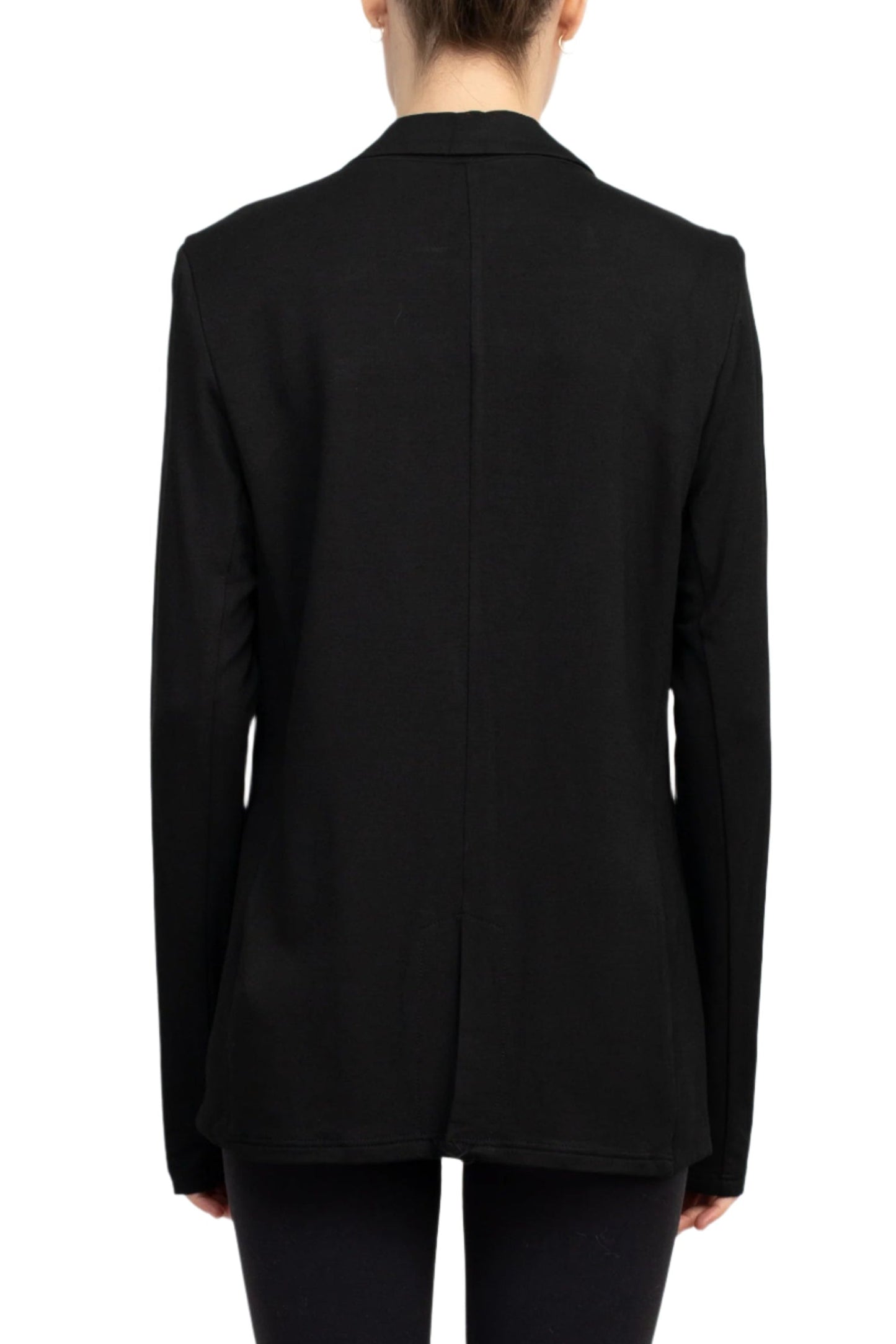M Magaschoni Notch Collar Long Sleeve Flap Pockets 1 Button Closure Rayon Blazer-1