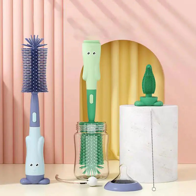 3-in-1 Baby Bottle Brush Set with Silicone Cleaner